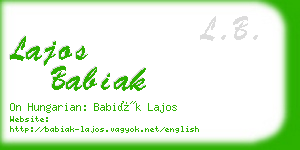 lajos babiak business card